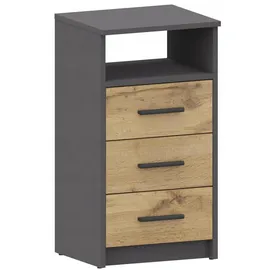OEM Schubladenkommode 40 x 75 x 35 cm Anthrazit / Wotan Eiche