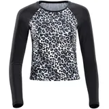 Winshape Damen Functional Light and Soft Cropped Long Sleeve Top Aet119ls, in snow leopard/black, XL