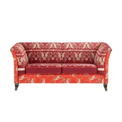 bassetti by SCHRÖNO Sofa Velours Ferrara ¦ rot ¦ Maße (cm): B: 181 H: 82 T: 82