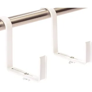 Blumenkastenhalterung Rundgeländer – Bunte Blütenpracht für perfekte Sommerstimmung – Made in Germany Blumenkastenhalter in Weiß zur Anbringung an Rohrgeländer – Für Kästen bis 15cm
