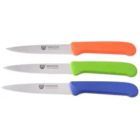 Gräwe Gemüsemesser, Set, kleines Küchenmesser-Set, Obstmesser, Schälmesser, Edelstahl, schwarz, super scharf geschliffen (Bunt, 3er Set)