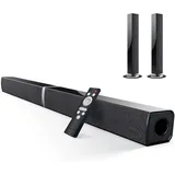 HoYLluDLL 2.0-Kanal Soundbar für TV Geräte, 32 Zoll Teilbare 2-in-1 Soundbar für TV Soundbar Bluetooth mit 3 EQ-Modi und 3D Surround Sound, TV Lautsprecher Soundbars mit HDMI-ARC/Optisch/Aux