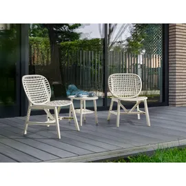 Beliani Balkonset 3-tlg. Cremeweiß