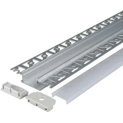 2m LED Aluminium Profil Unterputz Leiste Rigips Trockenbau Gewebe für LED-Streifen Profil P