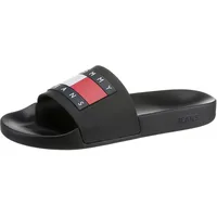 Tommy Jeans Badepantolette »TOMMY JEANS POOL SLIDE ESS«, Sommerschuh, Poolslides, Schlappen, mit plakativer Logoflag TOMMY JEANS schwarz (Black), 40