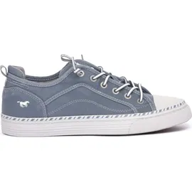 Mustang Damen Schnürschuh Stoffschuh mit Gummisohle rutschfest leicht 1376-308, Größe:38 EU, Farbe:Mehrfarbig - Blau - 38