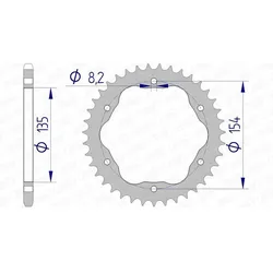 AFAM Aluminium Ultralight harteloxiertes Kettenrad 51804 - 520 - Benötigt einen Kettenradträger