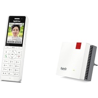 AVM Fritz!Fon X6 White DECT-Komforttelefon & Fritz!Repeater 1200 AX (Wi-Fi 6 Repeater) ausgestattet mit Zwei Funkeinheiten