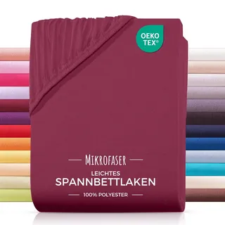 Carpe Sonno® Mikrofaser Spannbettlaken 180x200cm Rot | Spannbetttücher Laken Bügelfrei Spannleintuch 180x200 Bettlaken 180x200 Leintuch 180x200 Spannbettlaken 180x200 Matratzenschoner 180x200