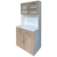 Hti-Living Küchenbuffet mit Glasteil Weiß Artisaneiche Blanca
