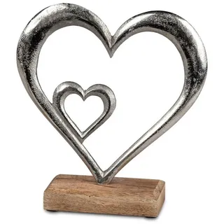 formano Skulptur Alu Mango Holz, Farbe: Natur, Motiv: Herz