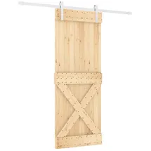 vidaXL Schiebetür rechts 80 x 210 cm Braun/Weiß
