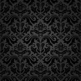 Boho Damast-Stoff für den Außenbereich, Meterware, Barock-Stil, Antik-Ornament-Polsterstoff für Stühle, europäisches Muster, floraler Dekorationsstoff für Heimwerkerprojekte, 184x150 cm, Schwarzgrau