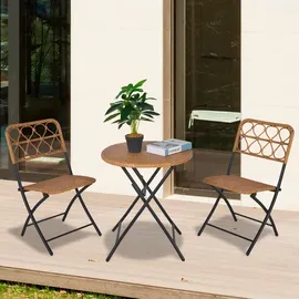 Outsunny Gartenmöbelset, Stahl, PE-Rattan