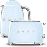 Wasserkocher SMEG 50's Retro Style 1,7l pastellblau + Toaster SMEG 50's Retro Style 2x