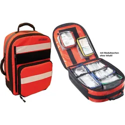 Rucksack RESCUE I / mit Modultaschen ohne Inhalt - rot