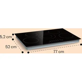Klarstein Virtuosa 5 Einbaukochfeld 5 Zonen 8200W Glaskeramik Schwarz