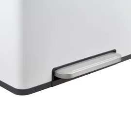 Svita LT2X30 Mülleimer 60l Treteimer 2 Fächer mit Deckel Weiß