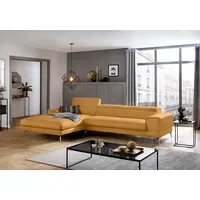 W.Schillig Ecksofa "piedroo, Designsofa mit tollem Sitzkomfort, elegant und bequem, L-Form", gelb (kurkuma z69), B:343cm H:70cm T:193cm, Longlife Xtra-Leder Z69: Das feinnarbige, gedeckte Softleder Z69 besticht durch seine außergewöhnliche Weichheit im trendigen