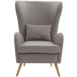 Home Affaire Sessel HOME AFFAIRE "Salla auch in Fellimitat und Feincord, viele Bezugsarten, Ohrensessel", grau, B:78cm H:118cm T:94cm, Struktur fein (100% Polyester), Sessel, Sessel, wahlweise mit oder ohne Hocker; großer Sessel: Maße B/T/H: 78/94/118cm