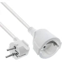 InLine Strom-Verlängerung Schutzkontakt Stecker gewinkelt / Buchse, weiß, 2m