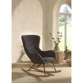 58 aufm Kessel Schaukelstuhl Katreena Polyester Anthrazit/Schwarz