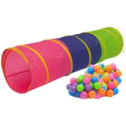 Spieltunnel 200 Bälle Kriechtunnel 180x46cm Krabbeltunnel Kinder Zelt Tunnel