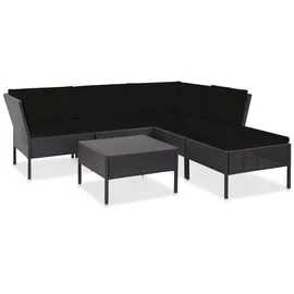 vidaXL Garten-Lounge-Set schwarz/schwarz