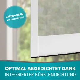 APANA Fliegengitter Insektenschutz Tür Alurahmen auf Maß Mückengitter Balkontür,Farbe:anthrazit (RAL7016),Größe (Breite x Höhe):120 x 240 cm – Schwarz