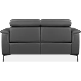 OTTO home 2-Sitzer OTTO HOME "Lund, mit Relaxfunktion und Kopfteilverstellung", grau, B:160cm H:97cm T:100cm, Kunstleder 100% Polyurethan, Sofas, manuell od. elektrisch (m.USB-C), Echtleder, Kunstleder, Webstoff