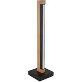 GLOBO Tischlampe Tischleuchte Holzlampe Holzleuchte dunkelbraun schwarz matt 1x led