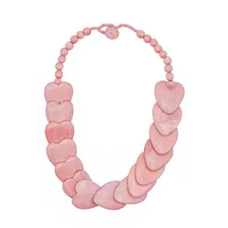 Kette mit Anhänger "Warmherz", Damen, Gr. onesize, Holz, rosa, COLLEZIONE ALESSANDRO, Basic, Halsketten, mit rosa Herzen aus Holz