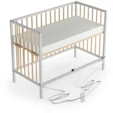 Sämann – make a difference. Beistellbett Weiß, Natur, Holz, Echtholz,Buche, 120x90x60 cm Babymöbel, Babybetten, Beistellbetten