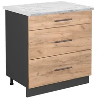 Vicco Schubladenschrank Fame-Line 80 x 60 x 81,5 cm Goldfarben