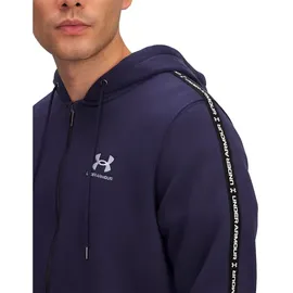 Under Armour Icon Fleece Taping Reißverschlusspullover - Midnight Navy / White - M