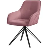 ML-Design Esszimmerstuhl Drehbar aus Textil Webstoff Altrosa mit Arm Rückenlehne