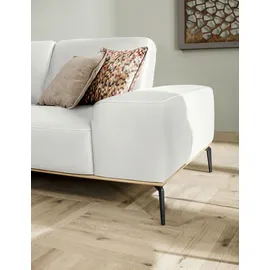 W.Schillig Ecksofa "run, Designsofa mit tollem Sitzkomfort, bequem, L-Form", weiß (weiß z73), B:279cm H:88cm T:178cm, Longlife Xtra-Leder Z73: Naturwalkleder der Luxusklasse aus den erlesensten Rohhäuten.