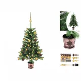 vidaXL Künstlicher Weihnachtsbaum mit LEDs Kugeln 90 cm Grün
