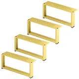 Prima-Online Möbelfuß Möbelfuß Rechteckiges Möbelbein, Möbelfüße, Schrankfuß Sofafuß, H: 87mm goldfarben