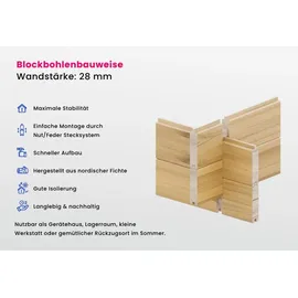 Alpholz 5-Eck Gartenhaus Pepe 6,18 x 4,62 x 2,36 m natur