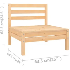 vidaXL 4-tlg. Garten-Lounge-Set Massivholz Kiefer