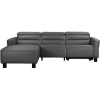 Places of Style Ecksofa »Carpari, L-Form, 263 cm, mit manueller o. elektrischer Relaxfunktion«, und USB/ Kopfteilverstellg grau