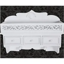 vidaXL Wandgarderobe 3 Schubladen Weiß