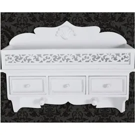 vidaXL Wandgarderobe 3 Schubladen Weiß