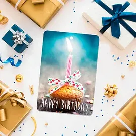 LUMA Geschenkanhänger mehrfarbig Happy Birthday mit Kerze, 10 St.