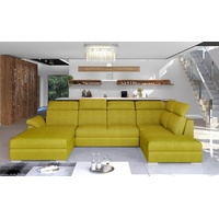 JVmoebel Ecksofa Ecksofa Stoff U-Form Sofa Couch Design Couch Polster Textil Modern, Made in Europe gelb