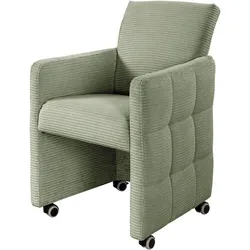 Esszimmersessel EXXPO - SOFA FASHION "Barista, Loungesessel auf Rollen mit hoher Bodenfreiheit", grün (mint), B:64cm H:90cm T:72cm, Sessel