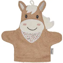Sterntaler Waschhandschuhe Pferd Sunny - Frottee Babywaschhandschuh aus saugfähiger, weicher Baumwolle, sorgt für Spaß beim Baden und Duschen - Baby und Kinder Waschlappen, lichtbeige