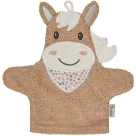 Sterntaler Waschhandschuhe Pferd Sunny - Frottee Babywaschhandschuh aus saugfähiger, weicher Baumwolle, sorgt für Spaß beim Baden und Duschen - Baby und Kinder Waschlappen, lichtbeige