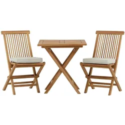 Ebuy24 Kenya Gartenset Tisch 70x70cm natur, 2 Stühle natur.